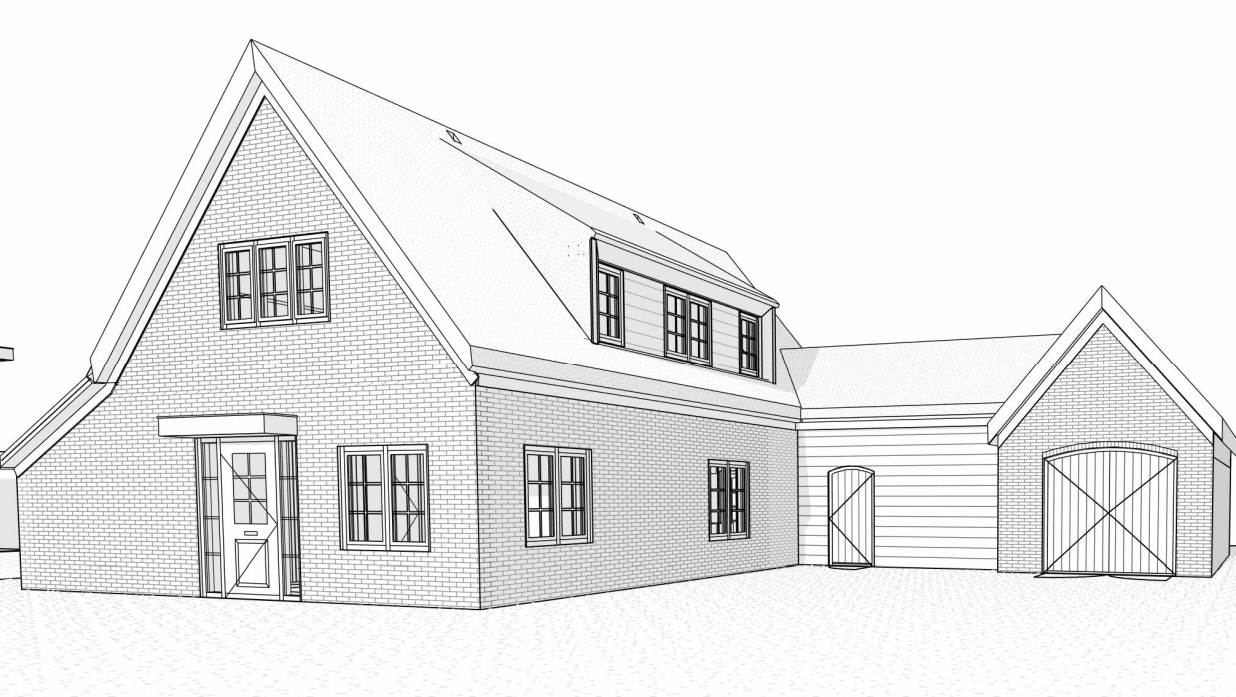 3D-model van een woningverbouwing in Maarssen